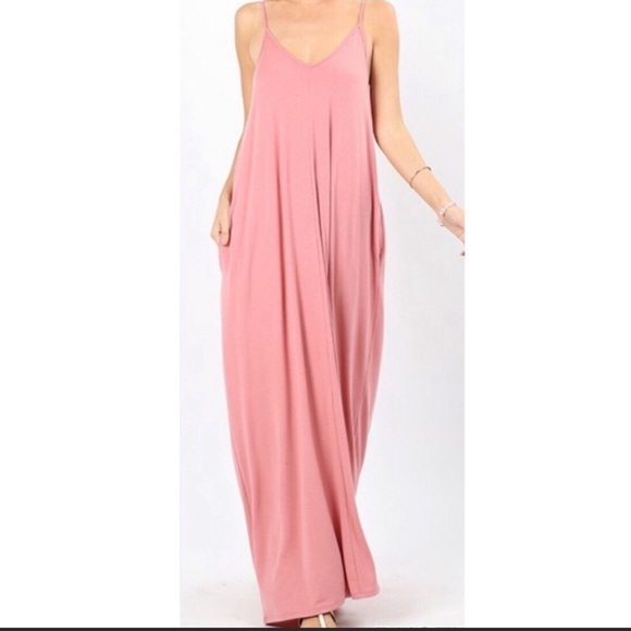 Mocha Strappy Oversized Maxi Dress - Picture 2 of 3